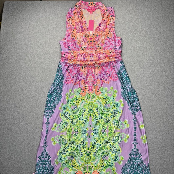 NWT Lilly Pulitzer Pearce Maxi Dress Sunshine Vibes Size XL Pink Green Orange